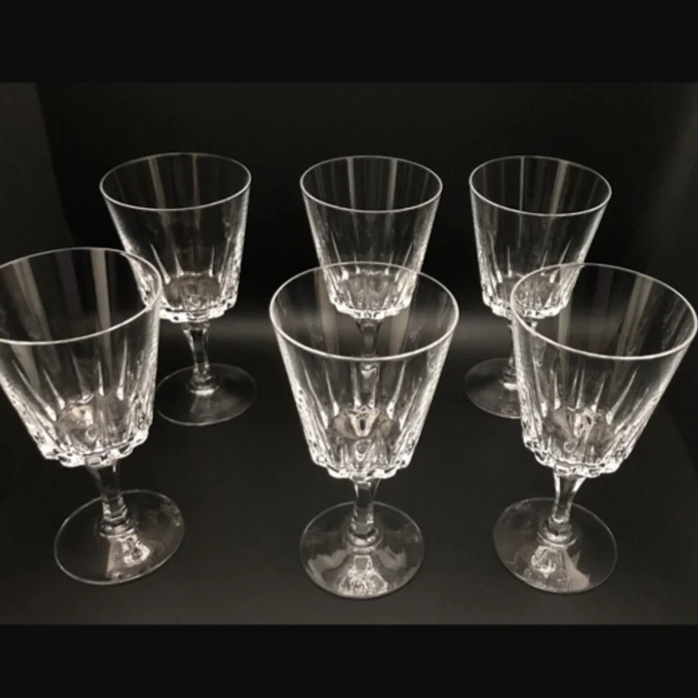 Vintage Crystal Drinking Glasses, Formal, Set of 6